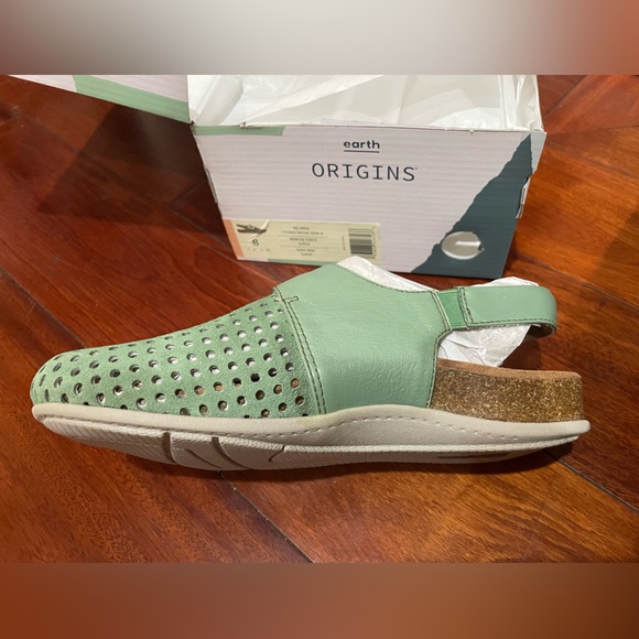 Origins Earth Dark Mint Suede Mules “Belinda” - Picture 2 of 6